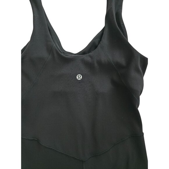 Lululemon ALIGN Black Nulu One-Piece 8" Bodysuit w/ Padded Shelf Bra Sz 6 - Picture 5 of 7